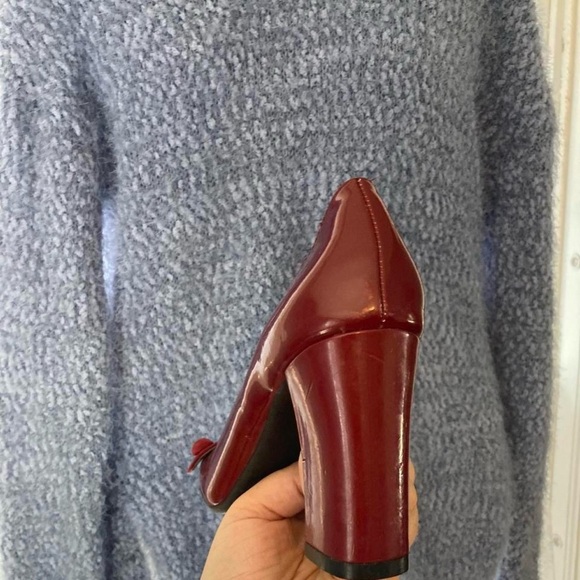 Isaac Mizrahi Burgundy patent leather Heels 6 - Picture 4 of 5